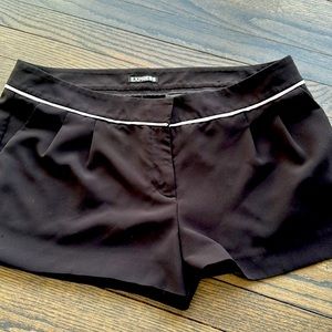 Express dress shorts black with white piping.